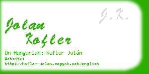 jolan kofler business card